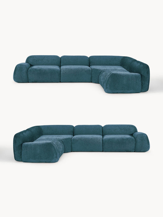 Modular Teddy Boucl Corner Sofa Wolke 4-seater