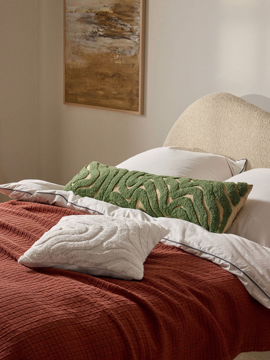 Cushion Cover Mareva with Tufted Wavy Pattern
