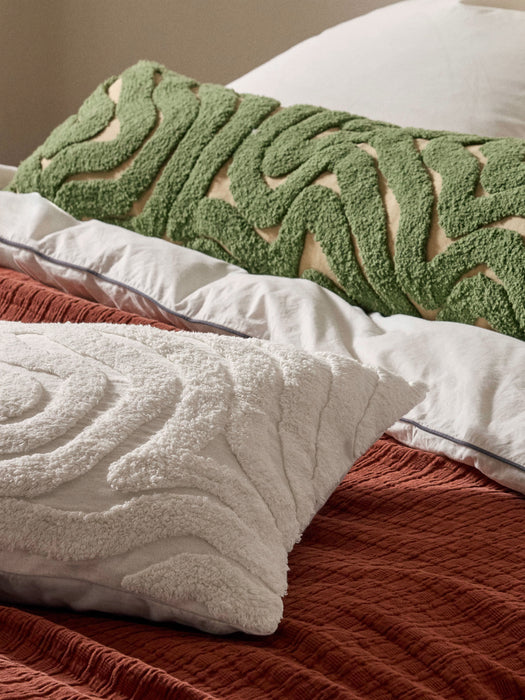 Cushion Cover Mareva with Tufted Wavy Pattern