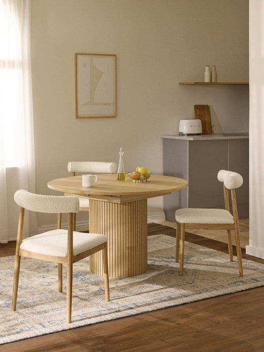 Filo Extendable Dining Table with Groove Structure, 120 - 160 x 75 cm