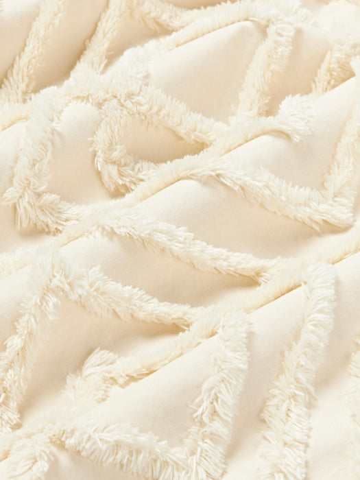 Phil Cotton Percale Duvet Cover with Tufted Design