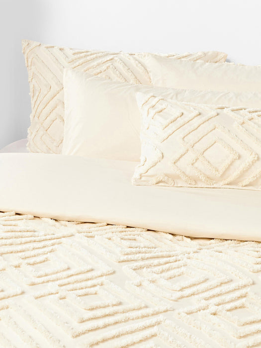 Cotton Percale Duvet Cover Phil with Tufted Design