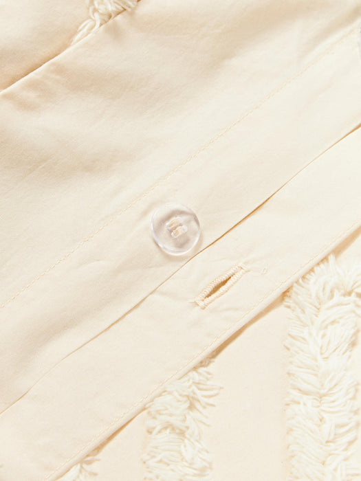 Phil Cotton Percale Duvet Cover with Tufted Design
