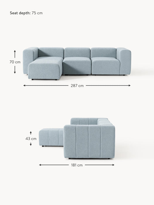 Boucl Modular Sofa Lena 4-seater with Ottoman leftright
