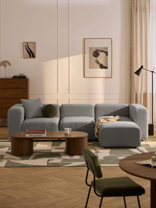 Boucl Modular Sofa Lena 4-seater with Ottoman leftright