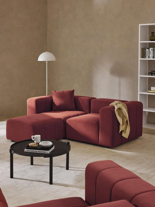 Modular Velvet Sofa Lena 2-seater with Ottoman leftright
