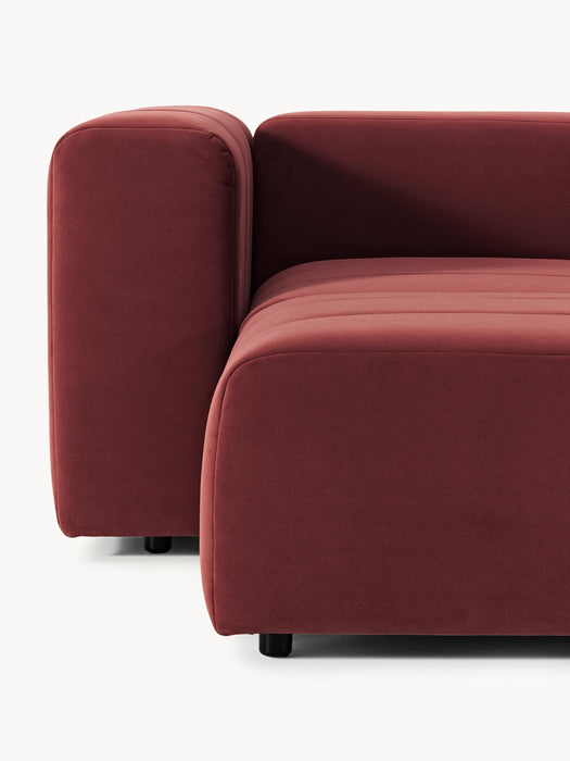 Modular Velvet Sofa Lena 2-seater with Ottoman leftright