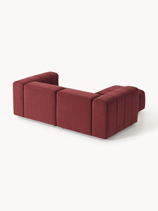 Modular Velvet Sofa Lena 2-seater with Ottoman leftright