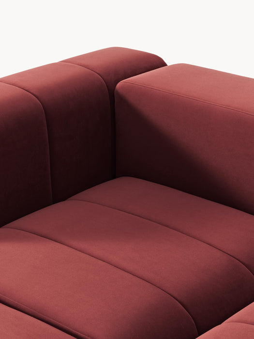 Modular Velvet Sofa Lena 2-seater with Ottoman leftright