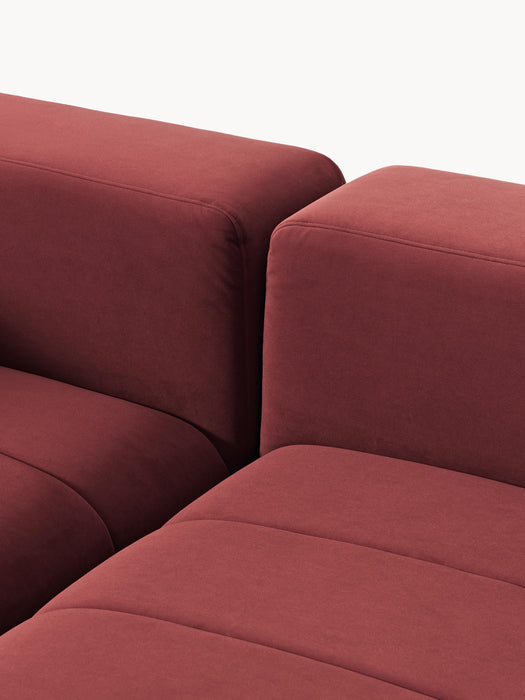 Modular Velvet Sofa Lena 2-seater with Ottoman leftright