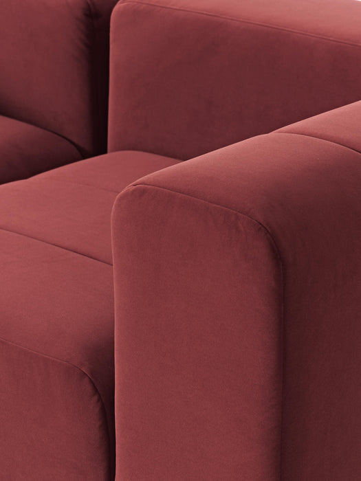 Modular Velvet Sofa Lena 2-seater with Ottoman leftright