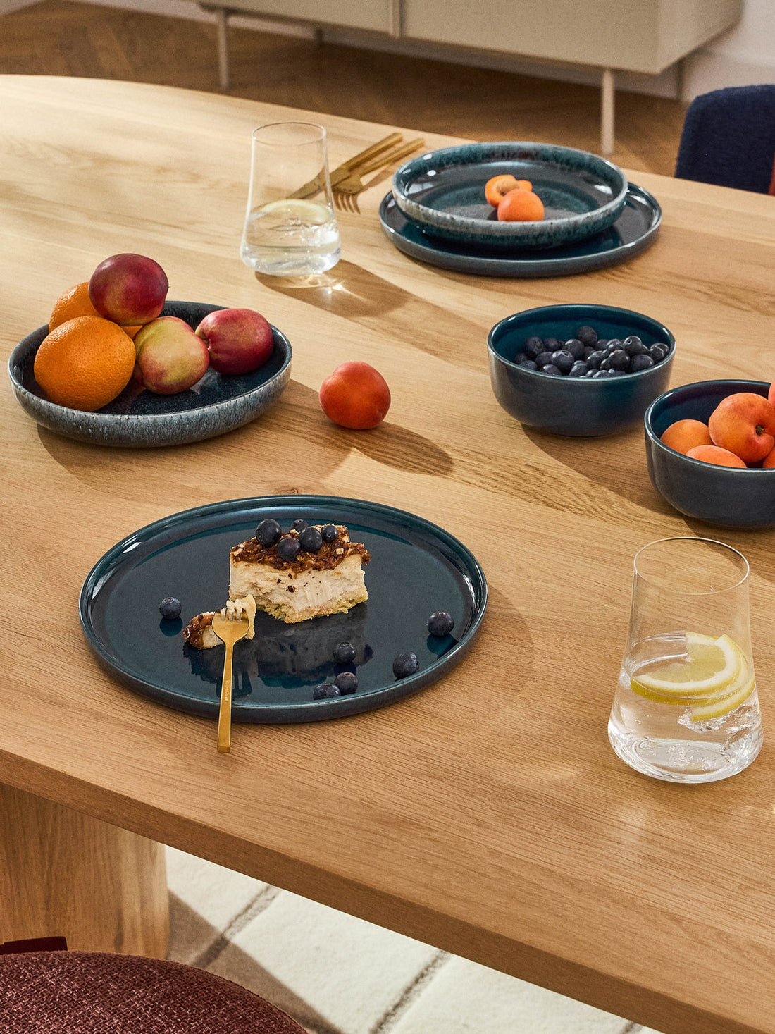Ethel Handmade Reactive Glaze Tableware Set, 4 people, Set of 12