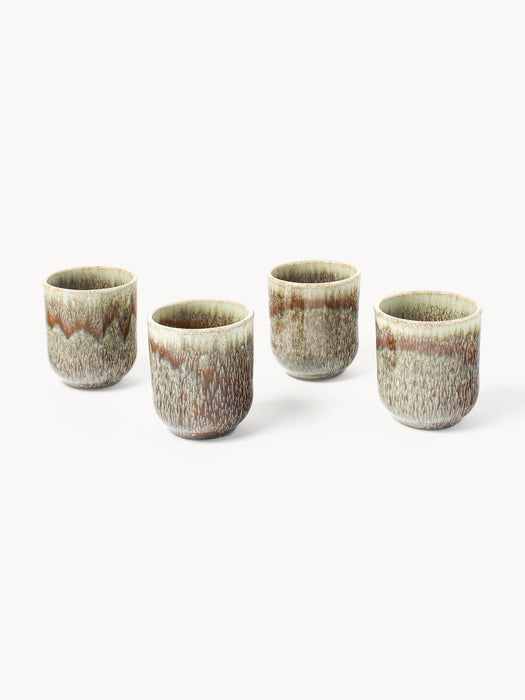 Danza Handmade Cups with Reactive Glaze, Set of 4