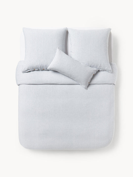 Rinna Washed Linen Duvet Cover with Fine Stripes