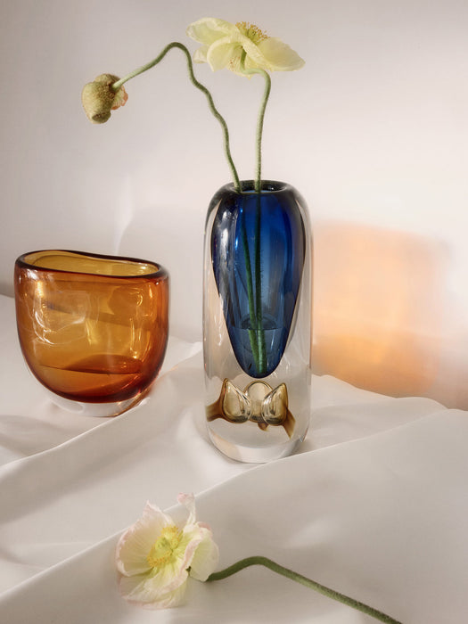 Tyron Mouth-Blown Glass Vase, H 33 cm