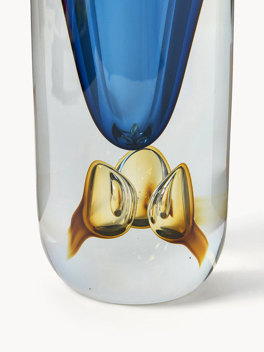 Tyron Mouth-Blown Glass Vase, H 33 cm