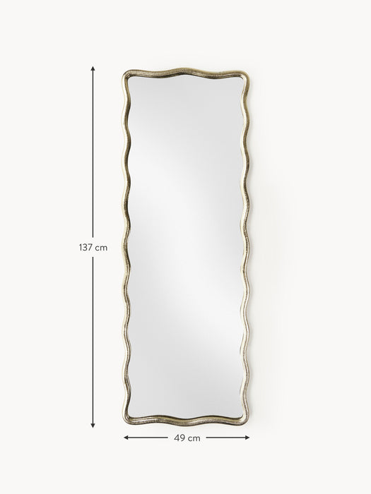 Full Length Mirror Reggie with Wavy Metal Frame