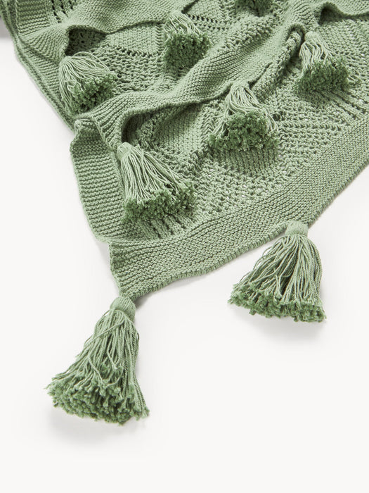 Sarah Knitted Throw with Tassels