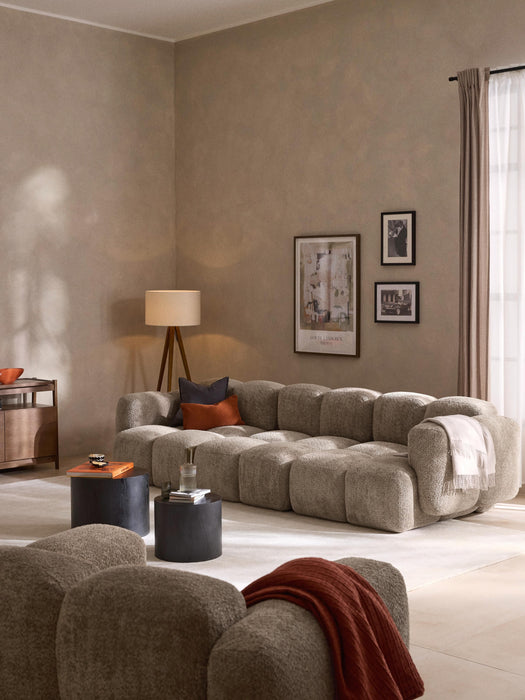 Modular Teddy-Boucl Sofa Tayla 4-seater