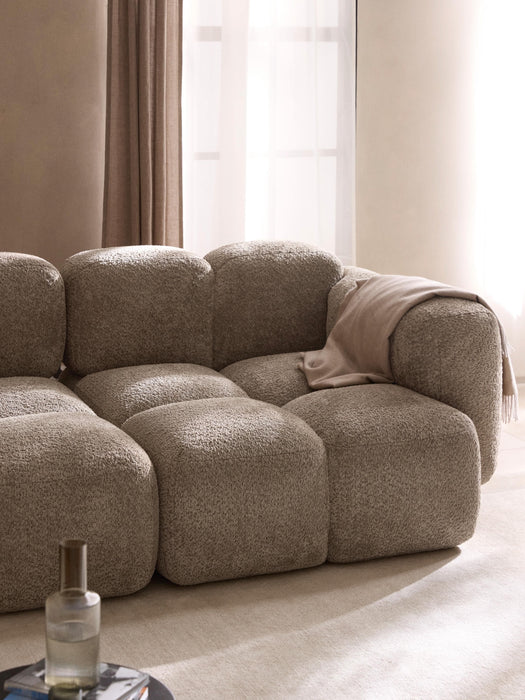 Modular Teddy-Boucl Sofa Tayla 4-seater