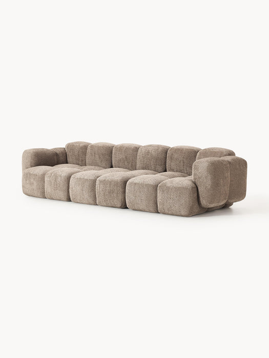 Modular Teddy-Boucl Sofa Tayla 4-seater