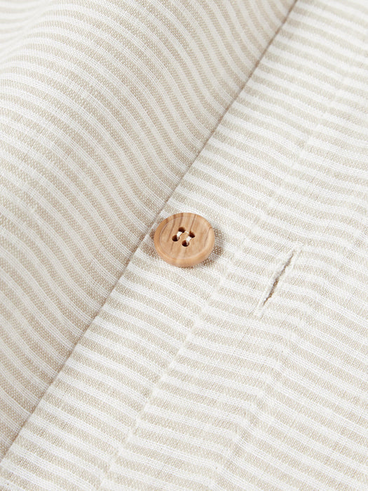 Rinna Washed Linen Duvet Cover with Fine Stripes