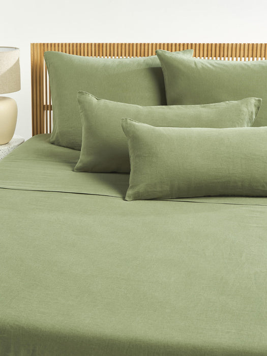 Airy Washed Linen Bed Sheet