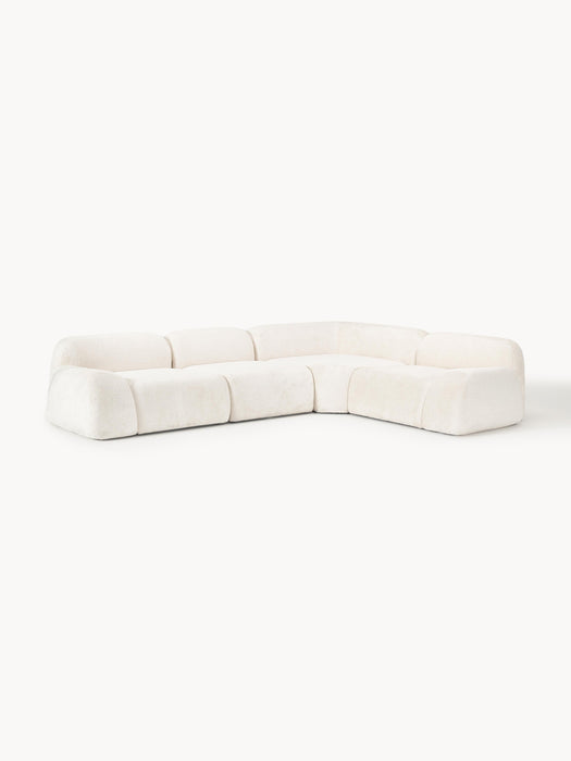 Modular Teddy Boucl Corner Sofa Wolke 4-seater
