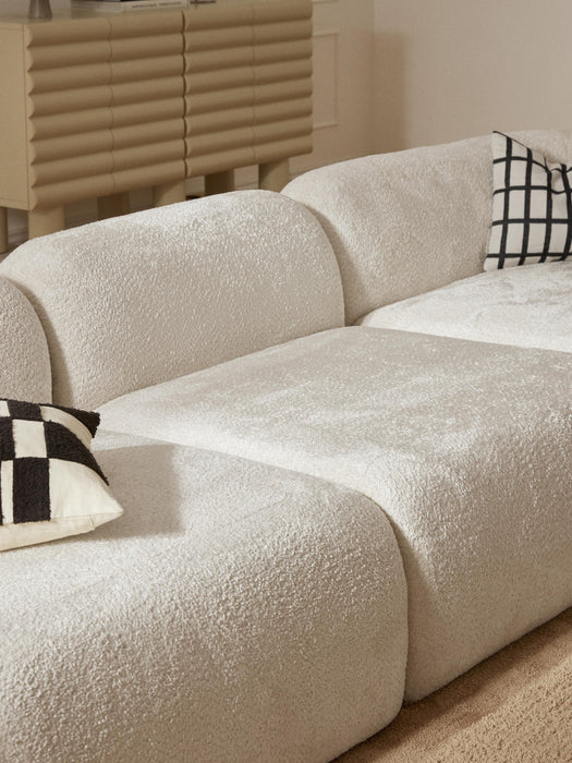 Modular Teddy Boucl Corner Sofa Wolke 4-seater
