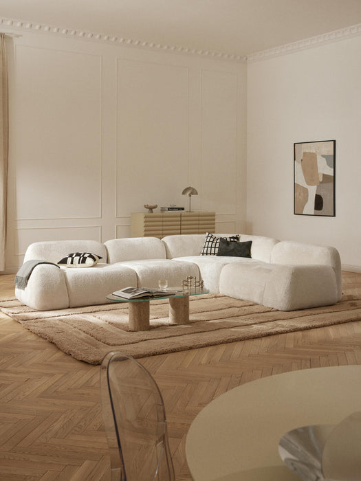 Modular Teddy Boucl Corner Sofa Wolke 4-seater