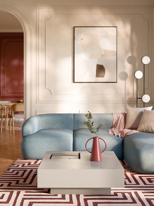 Square Coffee Table Alessa with Storage Space