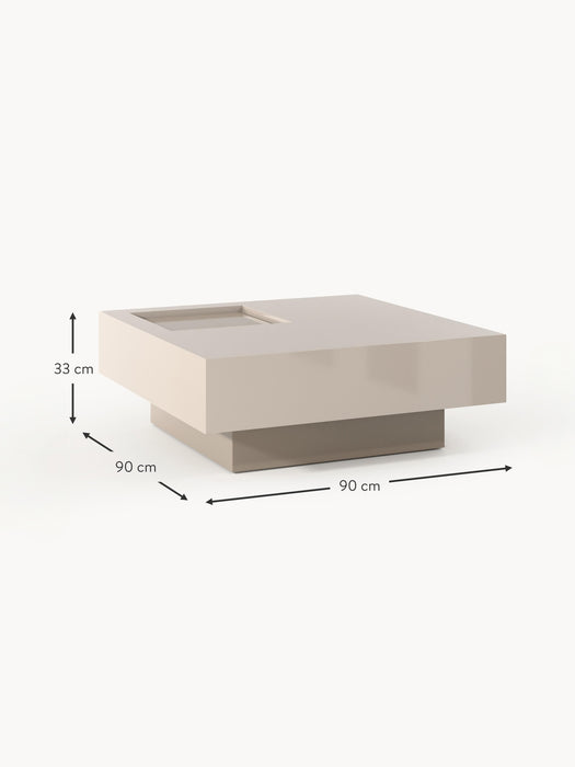 Square Coffee Table Alessa with Storage Space