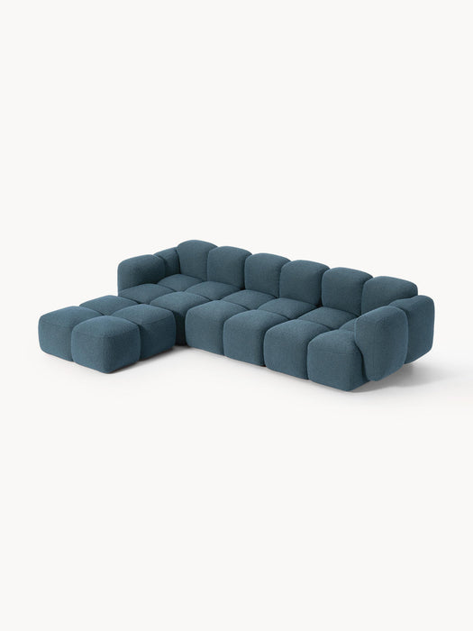 Tayla Bouclé Modular Sofa (4-seater) with Ottoman (left/right)