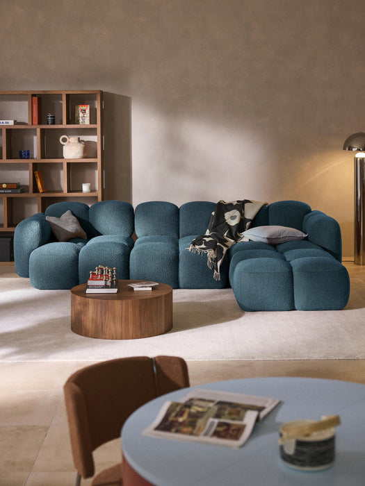 Tayla Bouclé Modular Sofa (4-seater) with Ottoman (left/right)