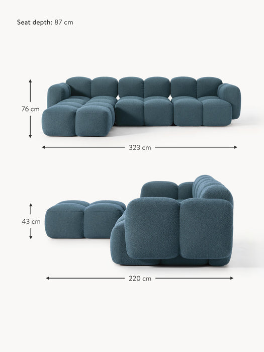 Boucl Modular Sofa Tayla 4-seater with Ottoman leftright