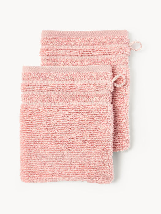 Wash Gloves Luxe with Striped Border Set of 2