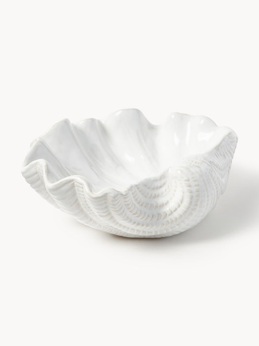 Decorative Glazed Bowl Mar in Shell Shape W 31 cm