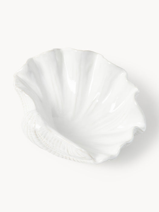 Decorative Glazed Bowl Mar in Shell Shape W 31 cm