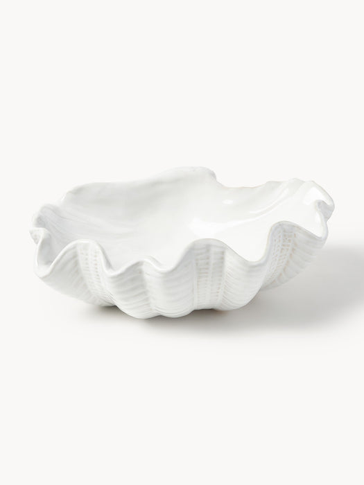 Decorative Glazed Bowl Mar in Shell Shape W 31 cm