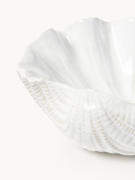 Decorative Glazed Bowl Mar in Shell Shape W 31 cm