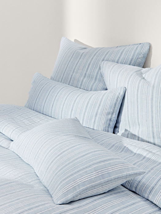 Washed Linen Duvet Cover Telma with Stripes