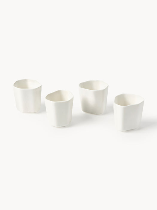 Organic Shaped Porcelain Espresso Cups Joana Set of 4