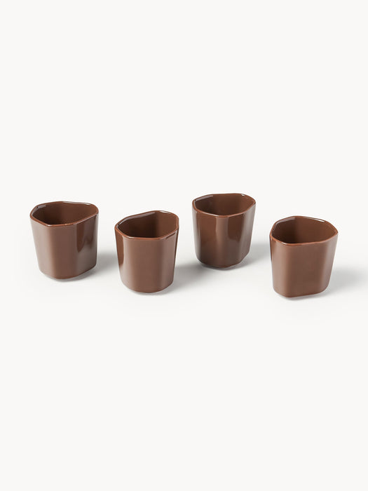 Organic Shaped Porcelain Espresso Cups Joana Set of 4
