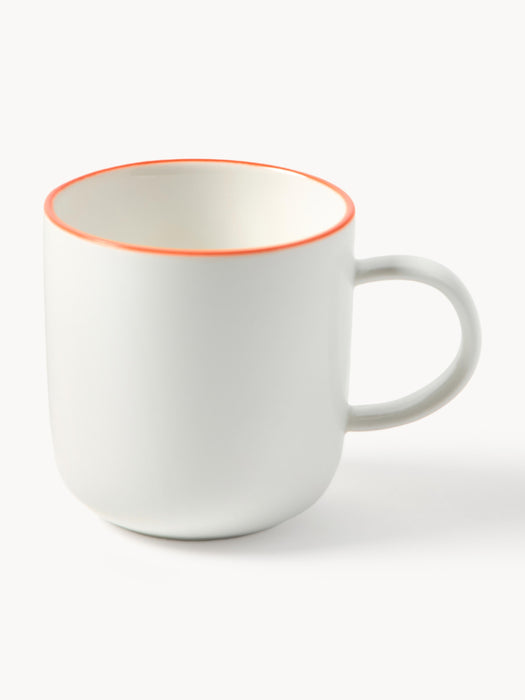 Porcelain Coffee Cups Facile with Saucers Set of 2