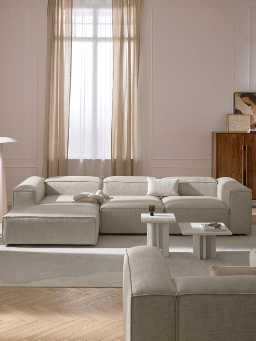 Lennon Linen Blend Modular Corner Sofa (4-seater)