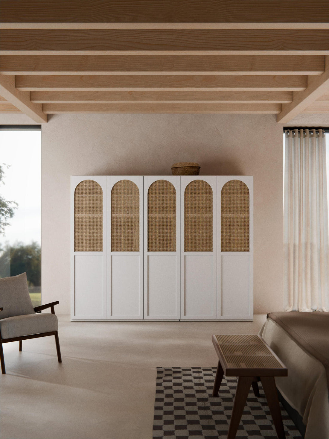 Jeanne Modular Hinged Door Wardrobe, 250 cm Wide, in various sizes