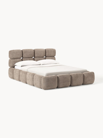 Tayla Upholstered Teddy Bouclé Bed with Storage Space