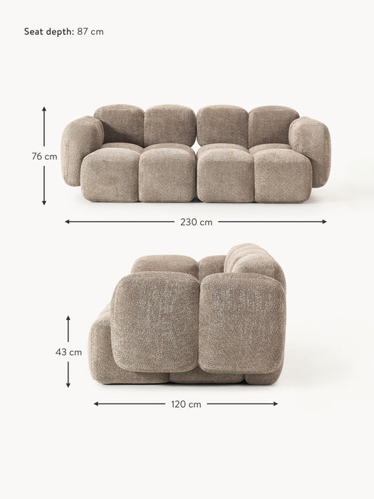 Modular Teddy-Boucl Sofa Tayla 2-seater