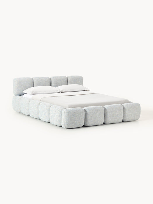 Upholstered Boucl Bed Tayla with Storage Space