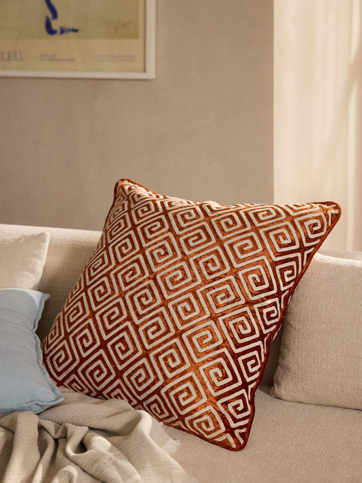Velvet Cushion Cover Solenne with Chenille Embroidery